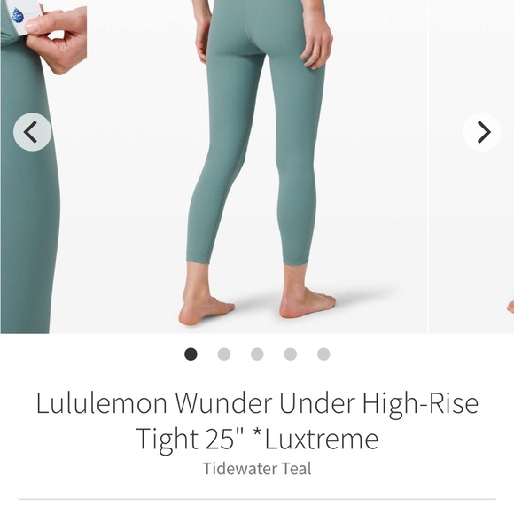 Lululemon Wunder Under High-Rise Tight Women 8 Teal (peloton) on leg - Picture 5 of 6